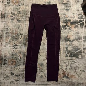 Purple Lululemon leggings size 4 align with side pockets